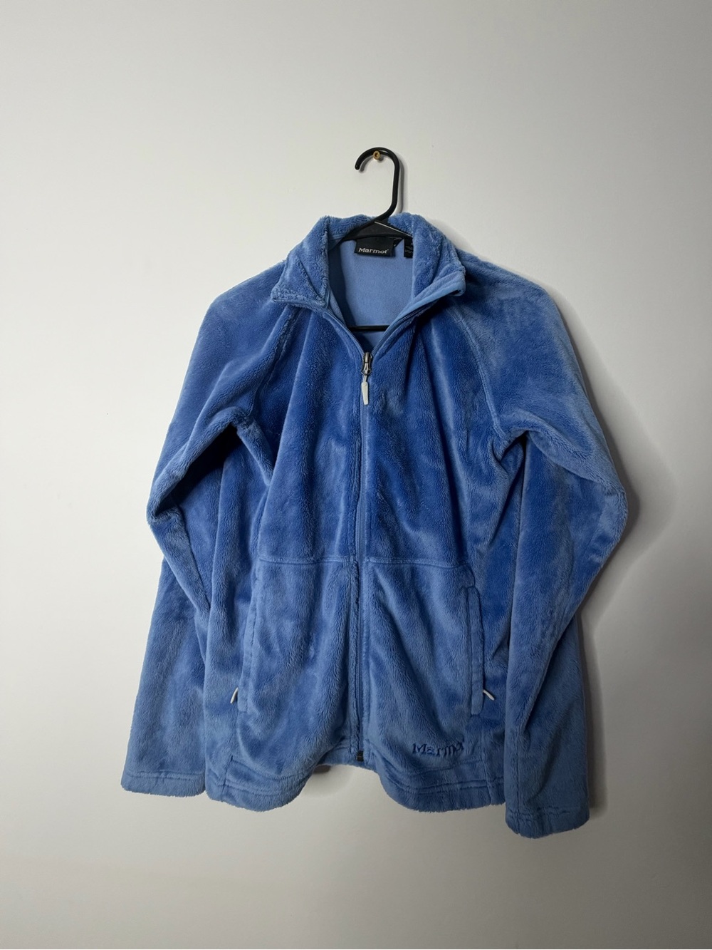 Marmot Soft Plush Blue Full-Zip Teddy Jacket